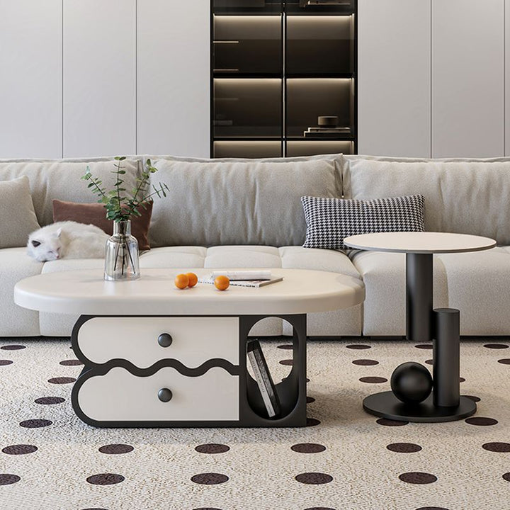 Opal Stainless Steel and MDF Coffee Table for Living Room