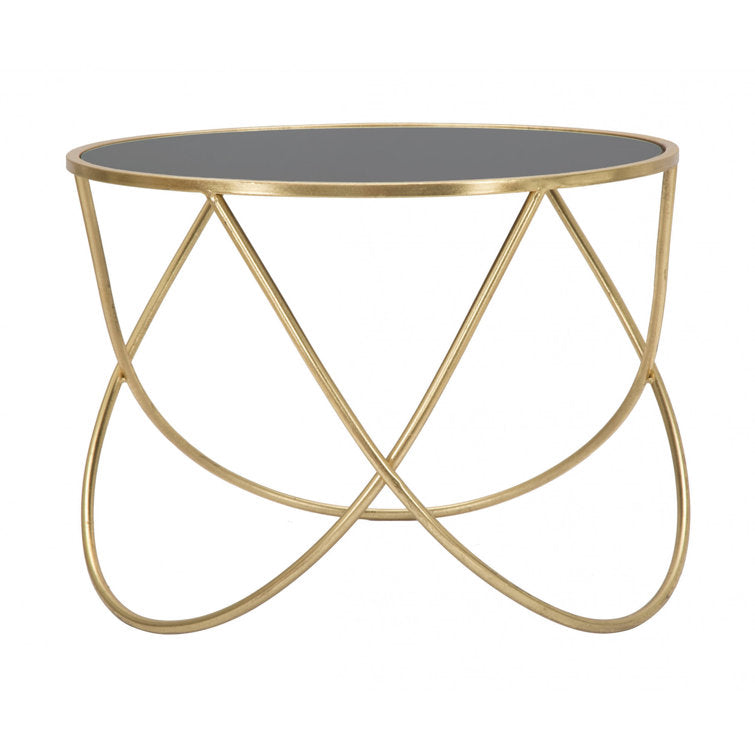 Kajal Stainless Steel Coffee Table With Glass Top