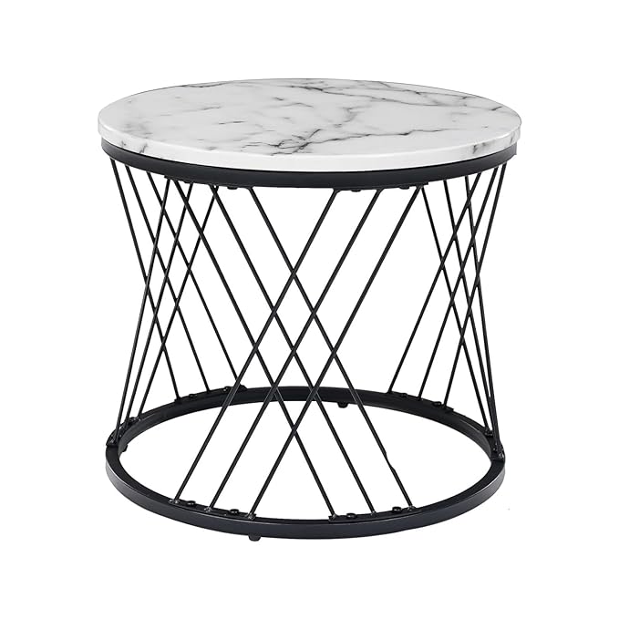 Uday Round Marble Coffee Table For Living Room - Set Of 2