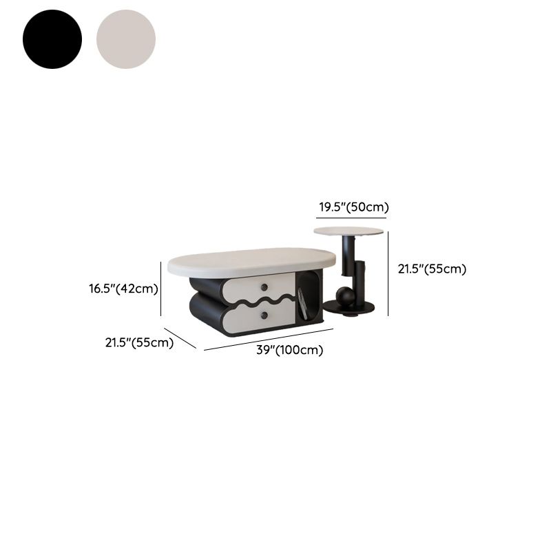 Opal Stainless Steel and MDF Coffee Table for Living Room