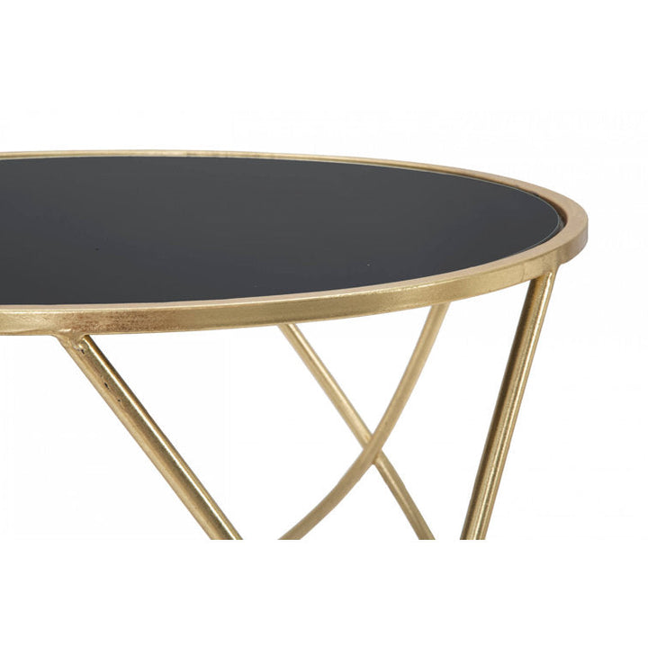 Kajal Stainless Steel Coffee Table With Glass Top