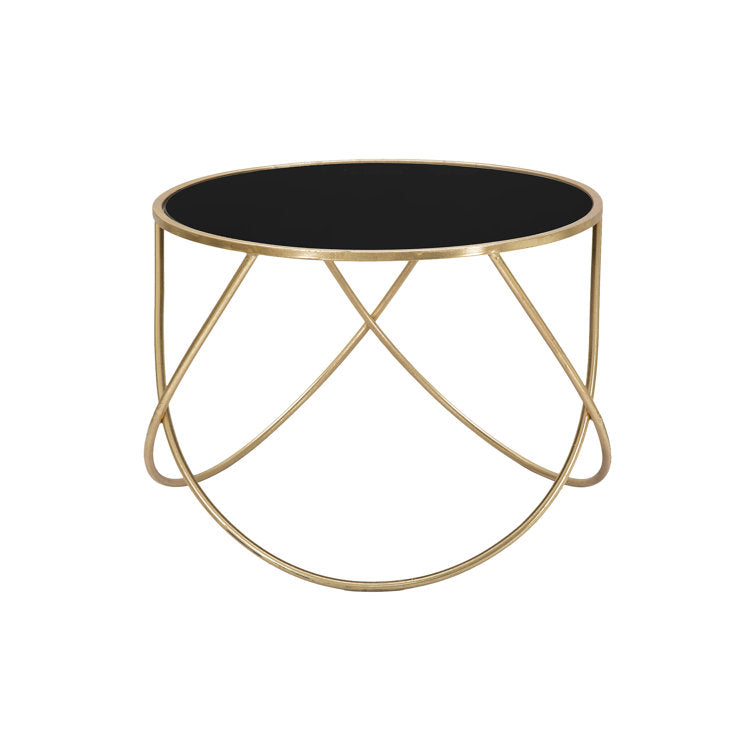 Kajal Stainless Steel Coffee Table With Glass Top