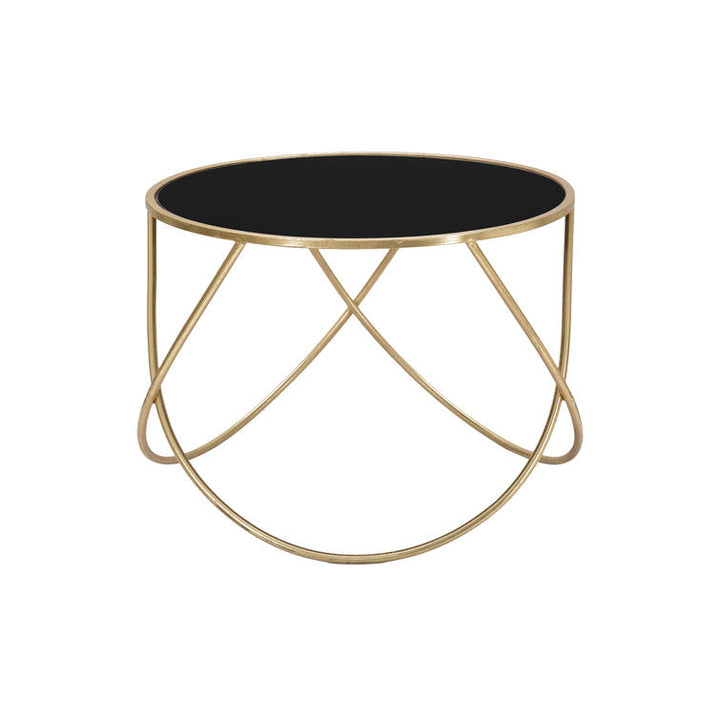 Kajal Stainless Steel Coffee Table With Glass Top