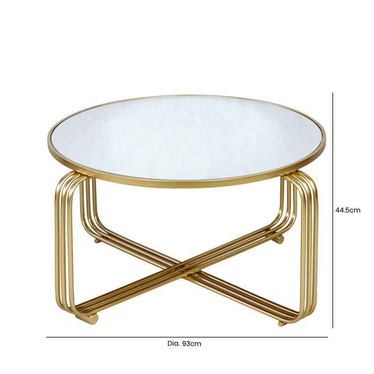 Kalpana Stainless Steel Coffee Table With Glass Top