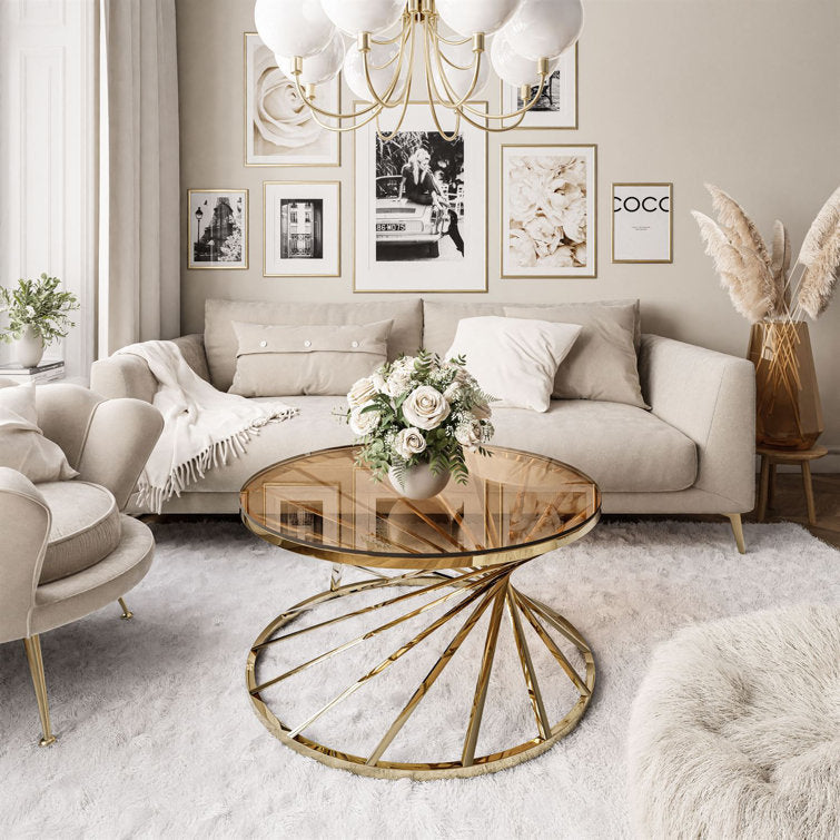 Kashish Glass Top Coffee Table For Living Room