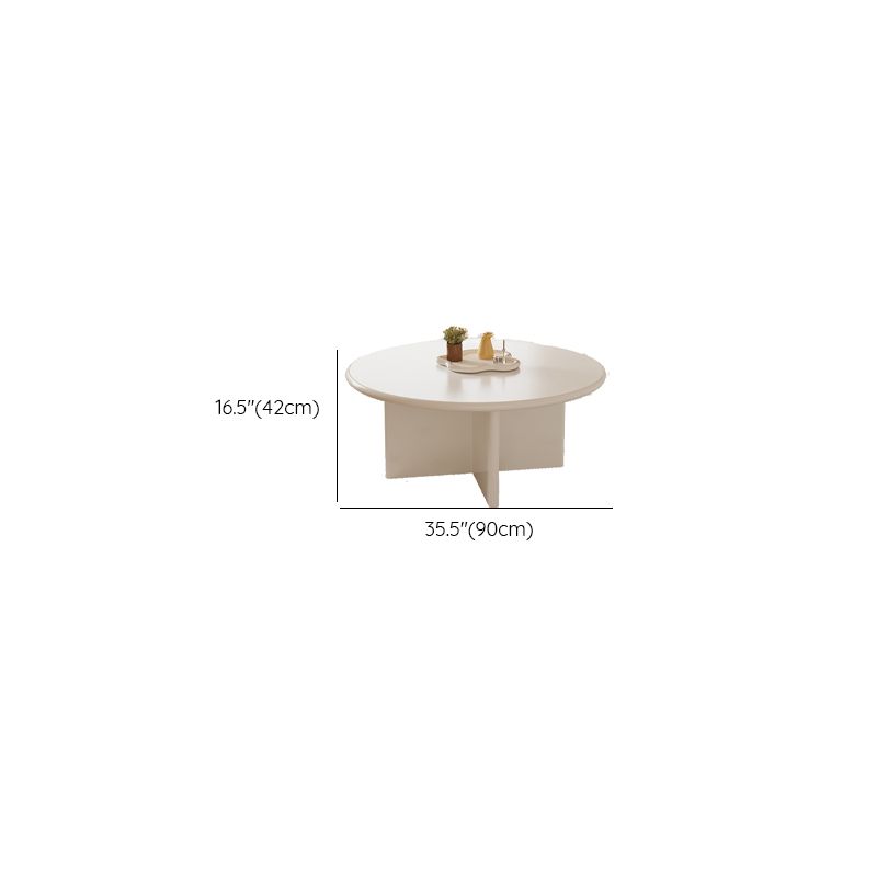 Nubo Mango Wood Coffee Table for Living Room | Round Shaped | White Finish