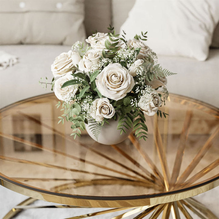 Kashish Glass Top Coffee Table For Living Room