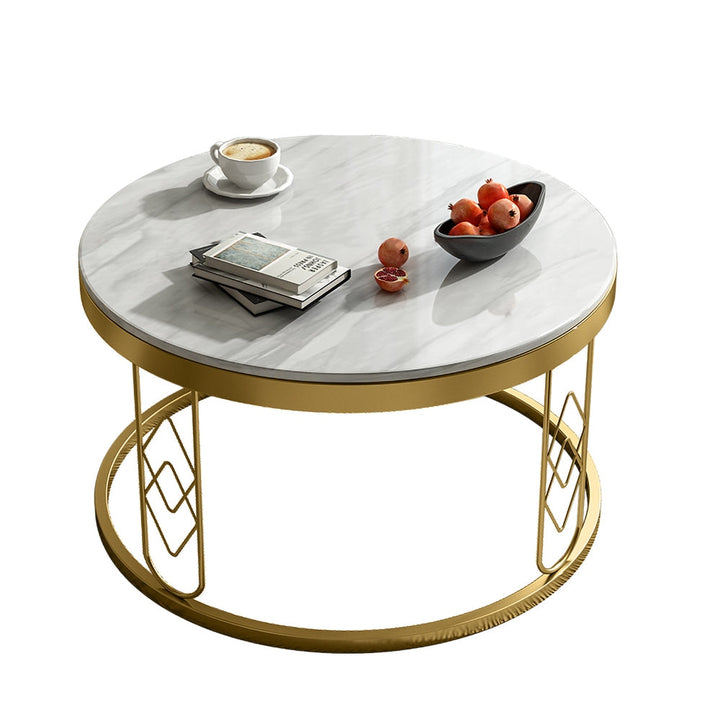 Arjun Coffee Table Metal Frame With Marble Top