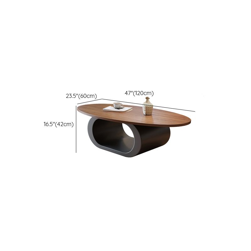 Kora Wooden and Metal Coffee Table for Living Room | Oval Shaped