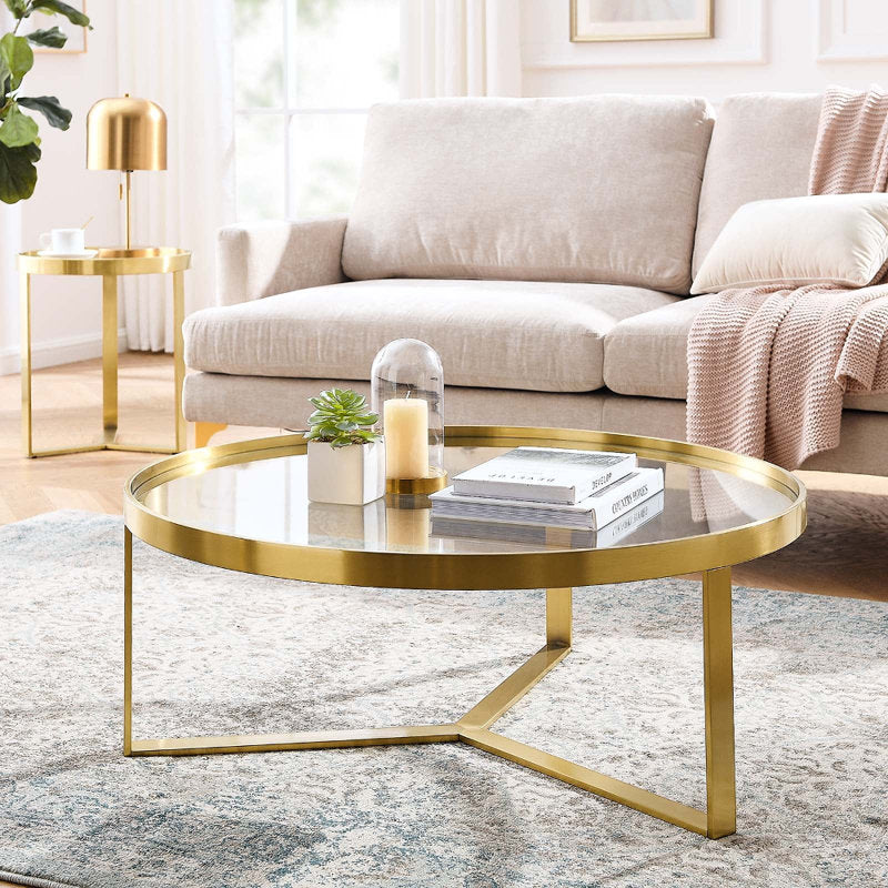 Grove Stainless Steel Coffee Table For Living Room