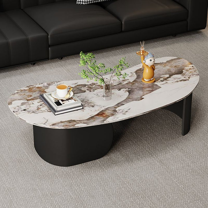 Myra Stainless Steel Coffee Table | Ceramic Composite Marble