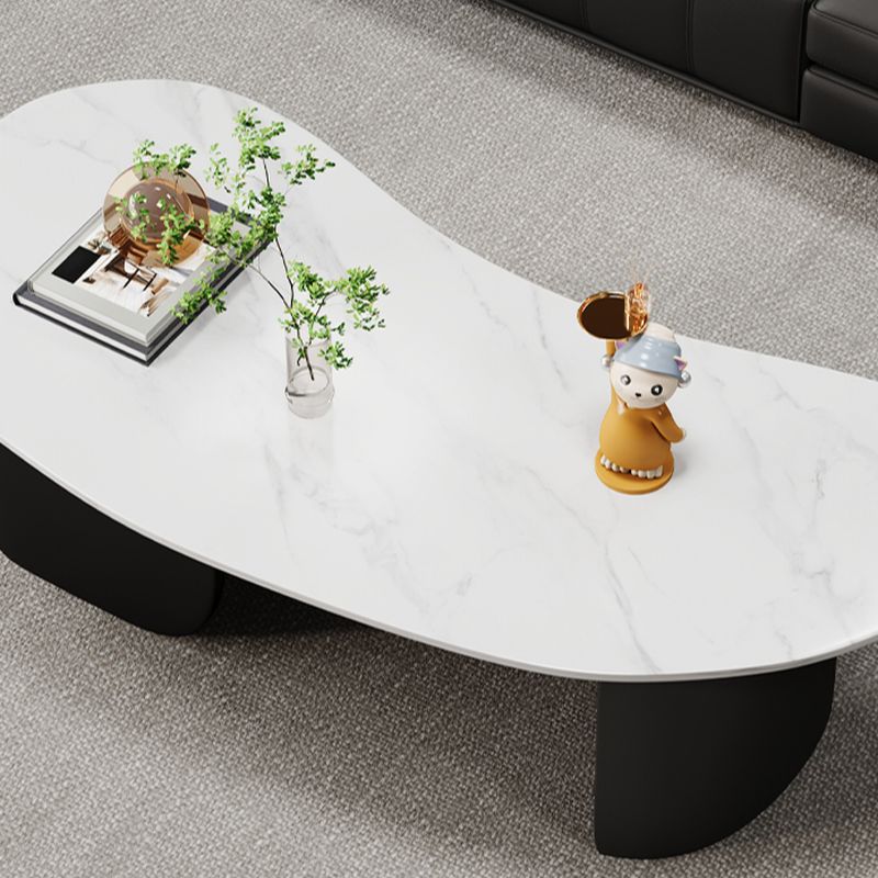 Myra Stainless Steel Coffee Table | Ceramic Composite Marble