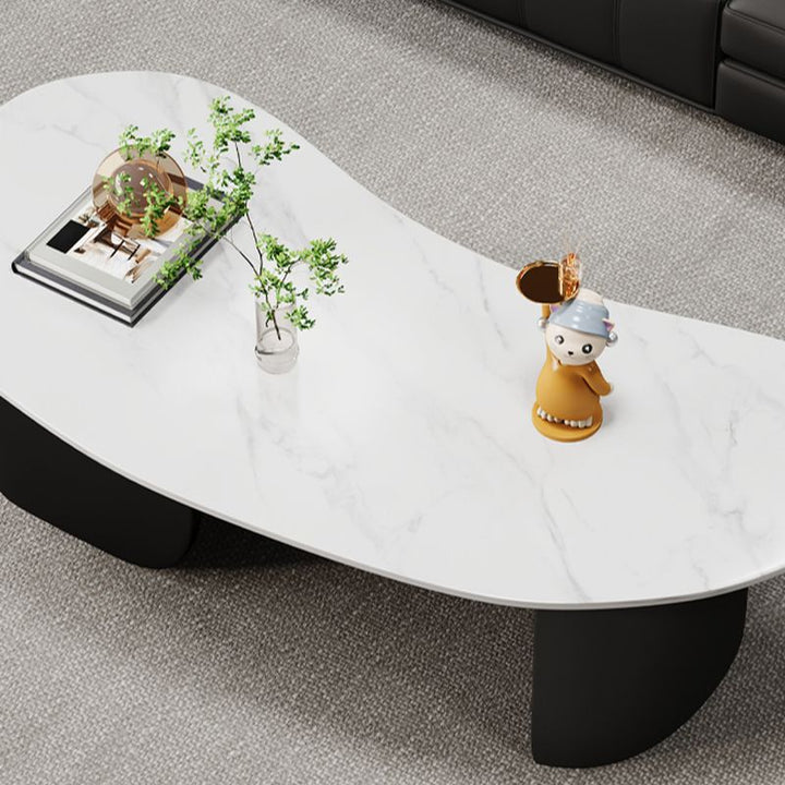 Myra Stainless Steel Coffee Table | Ceramic Composite Marble