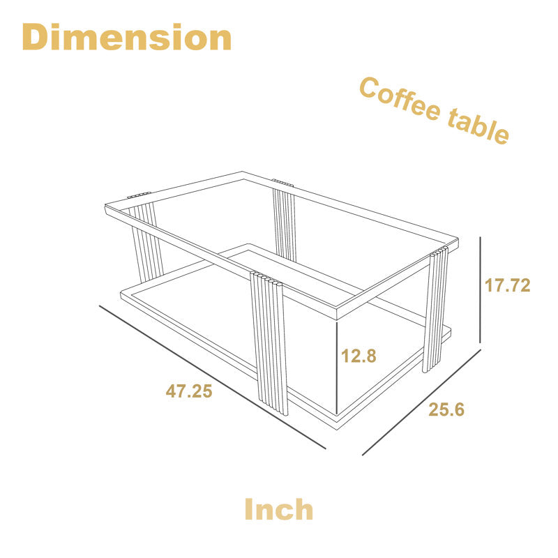 Deven Metal Coffee Table For Living Room
