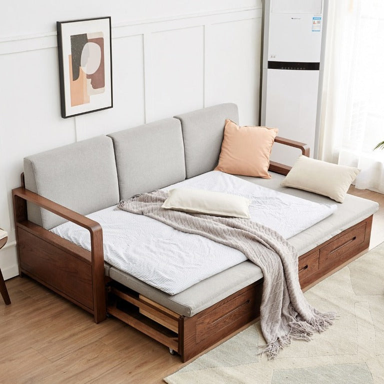 Lavita Solid Wood Sofa Come Bed | Easy Folding Sofa Come Bed