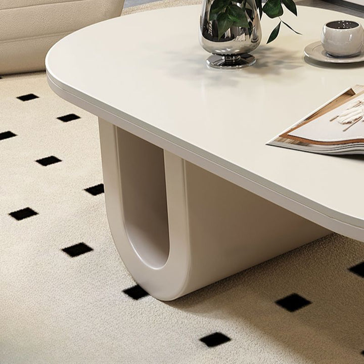 Elara Stainless Steel Coffee Table | Ceramic Composite Marble Top