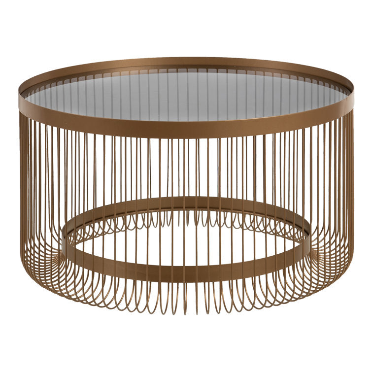 Khushi Metal Coffee Table With Glass Top