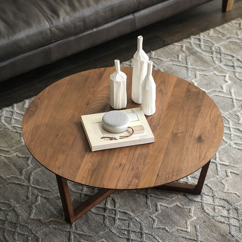 Vexa Wooden Coffee Table for Living Room | Round Shaped