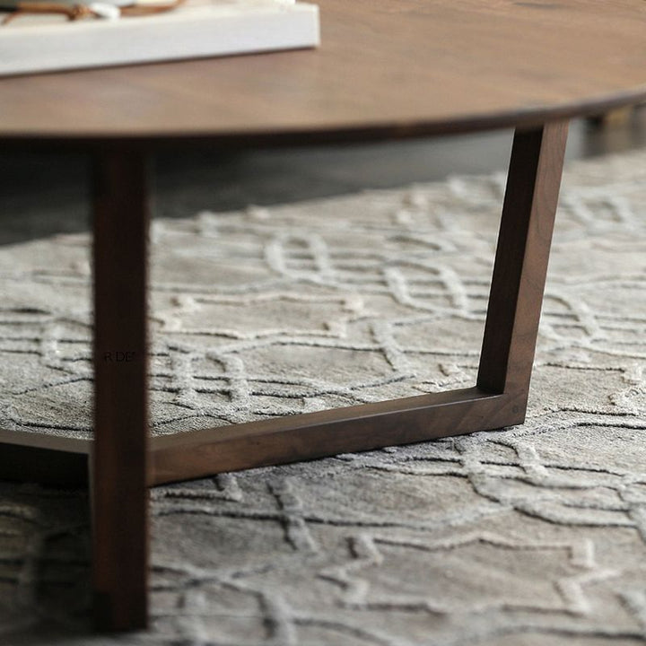 Vexa Wooden Coffee Table for Living Room | Round Shaped