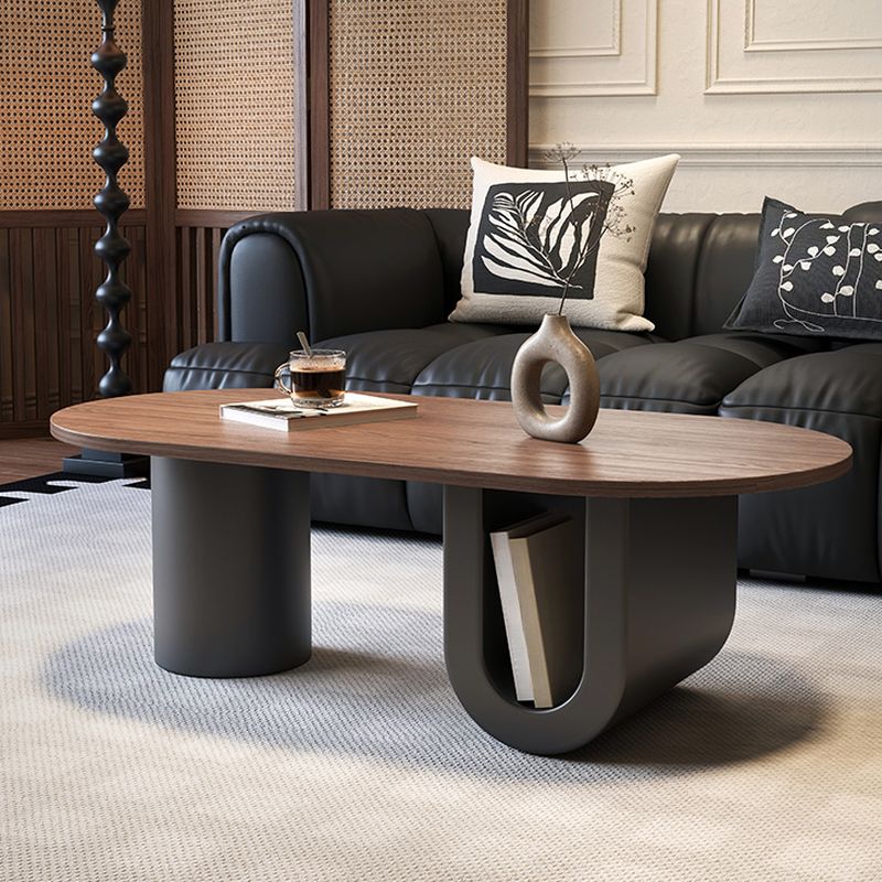 Elara Stainless Steel Coffee Table | Wooden Table Top
