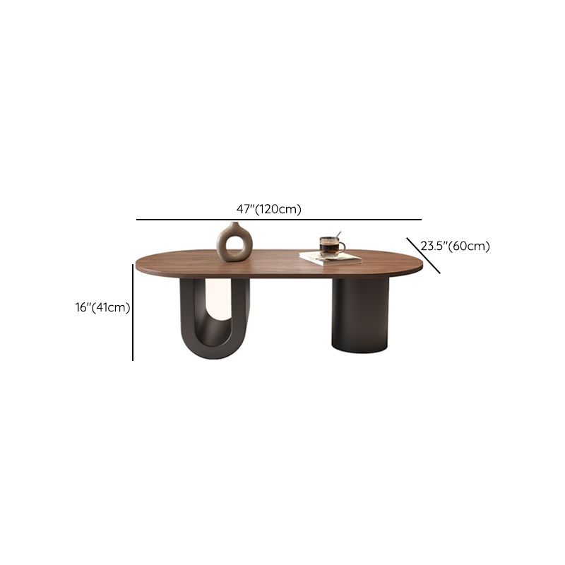 Elara Stainless Steel Coffee Table | Wooden Table Top