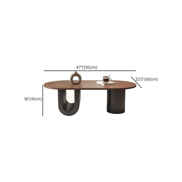 Elara Stainless Steel Coffee Table | Wooden Table Top