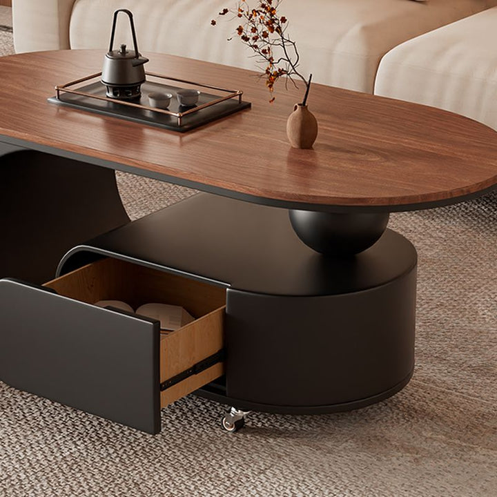 Lyra Stainless Steel Coffee Table for Living Room | With Wheels