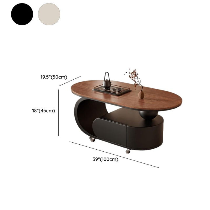 Lyra Stainless Steel Coffee Table for Living Room | With Wheels
