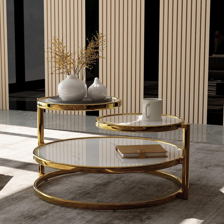 Madhavi Stainless Steel Coffee Table For Living Room