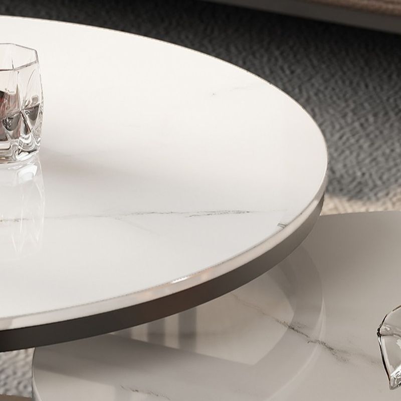 Bella Coffee Table for Living Room | Ceramic Top | Round Shaped | Grey Colour