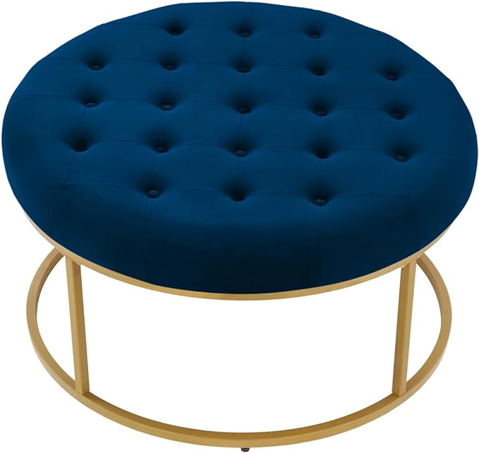 Pallavi Metal Coffee Table With Velvet Upholstery For Living Room
