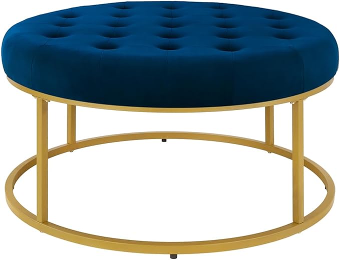 Pallavi Metal Coffee Table With Velvet Upholstery For Living Room