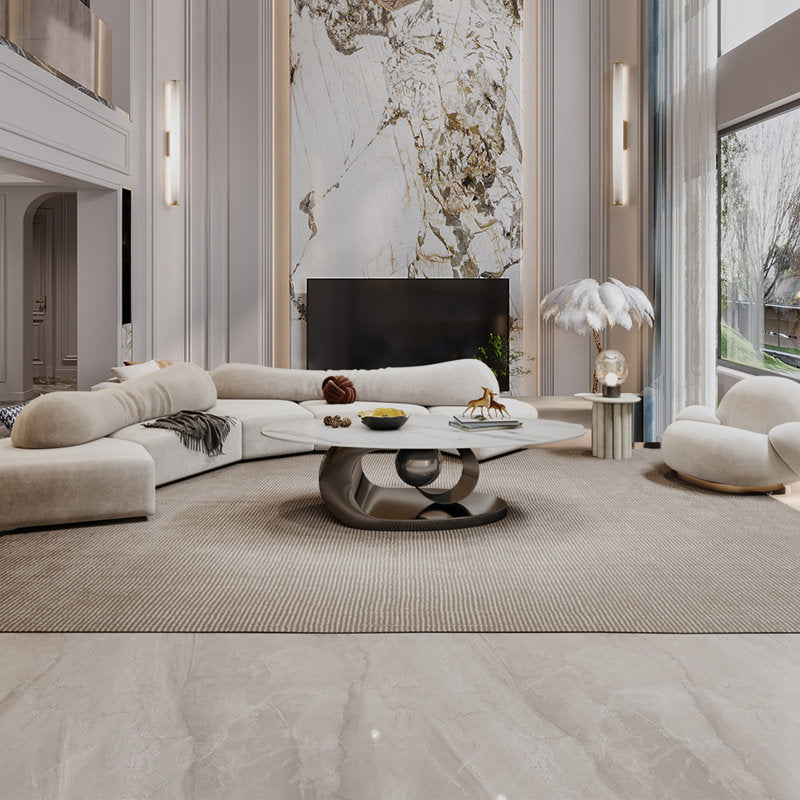 Preksha Luxurious Marble Top Stainless Steel With Pvd Coated Single Bool Coffee Table