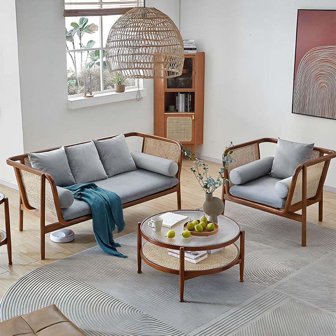 Yatika Solid Wood 3 + 1 + 1 Sofa for Living Room