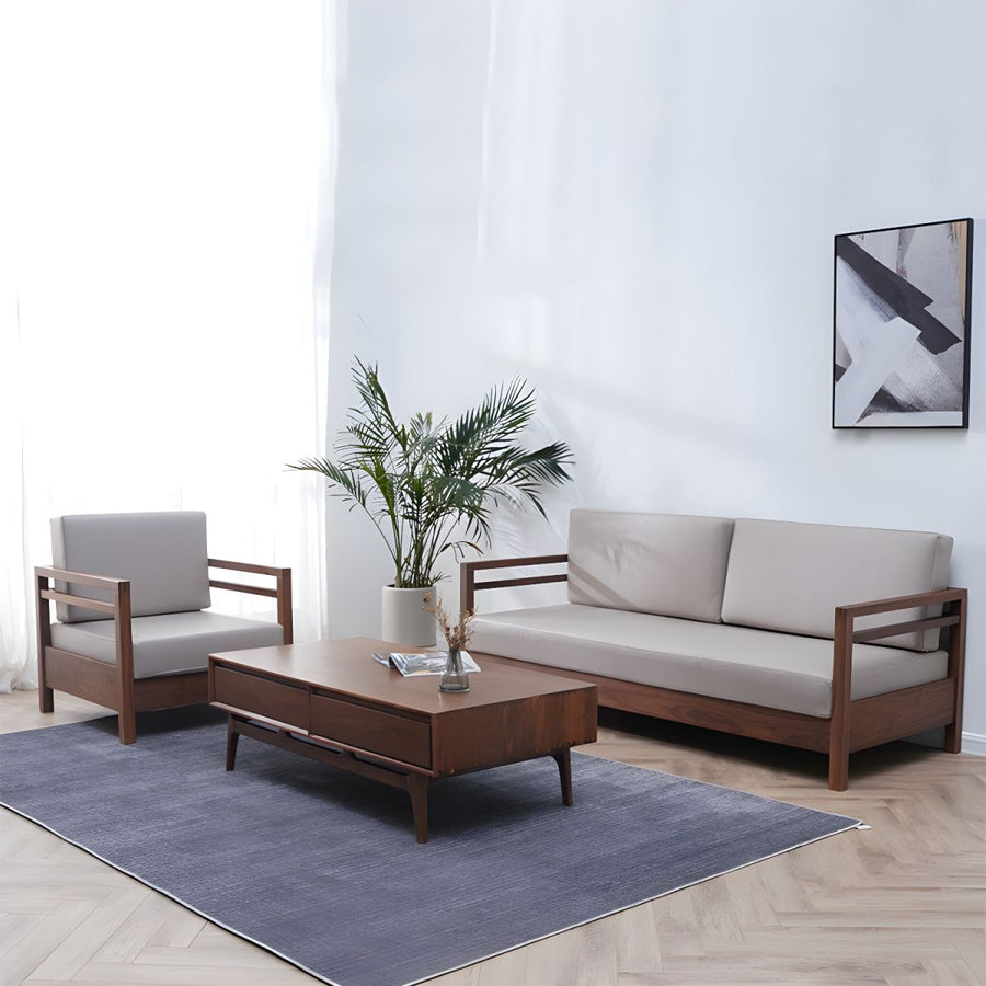 Janisha Solid Wood 3 + 1 + 1 Seater Sofa for Living Room