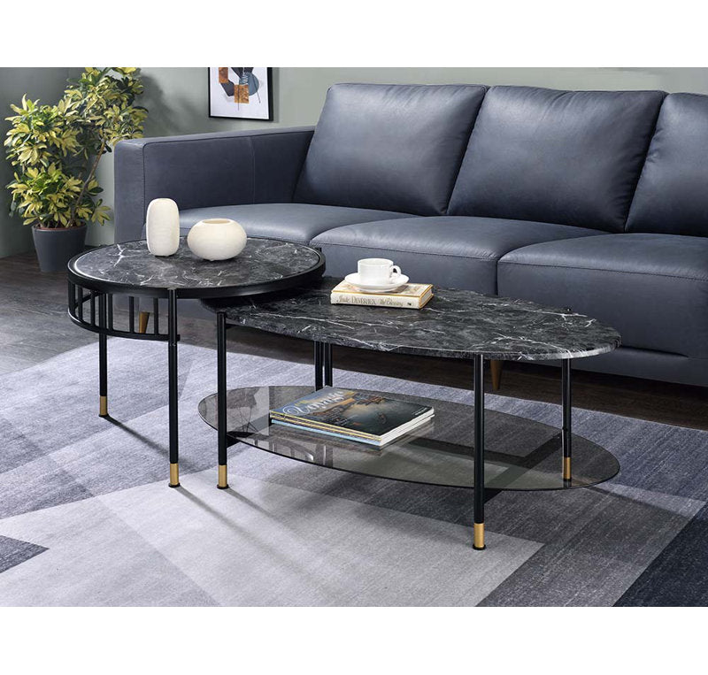 Sandstone Metal Coffee Table For Living Room