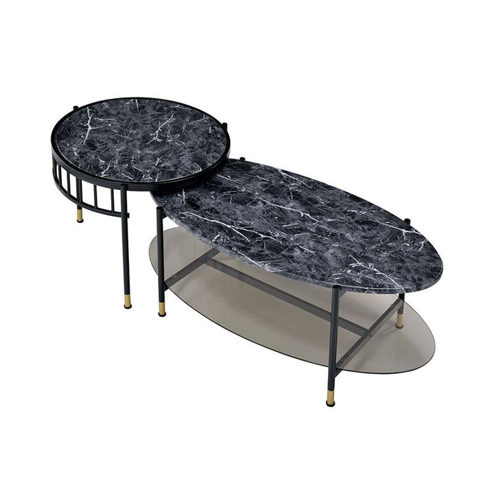 Sandstone Metal Coffee Table For Living Room