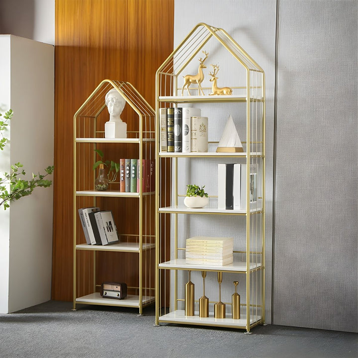 Zlata Stainless Steel Frame Bookshelves | Storage Shelves