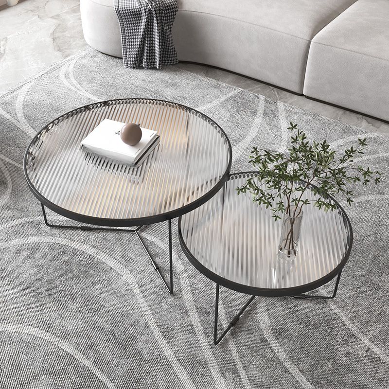 Haniya Fluted Glass Top Coffee Table for Living Room