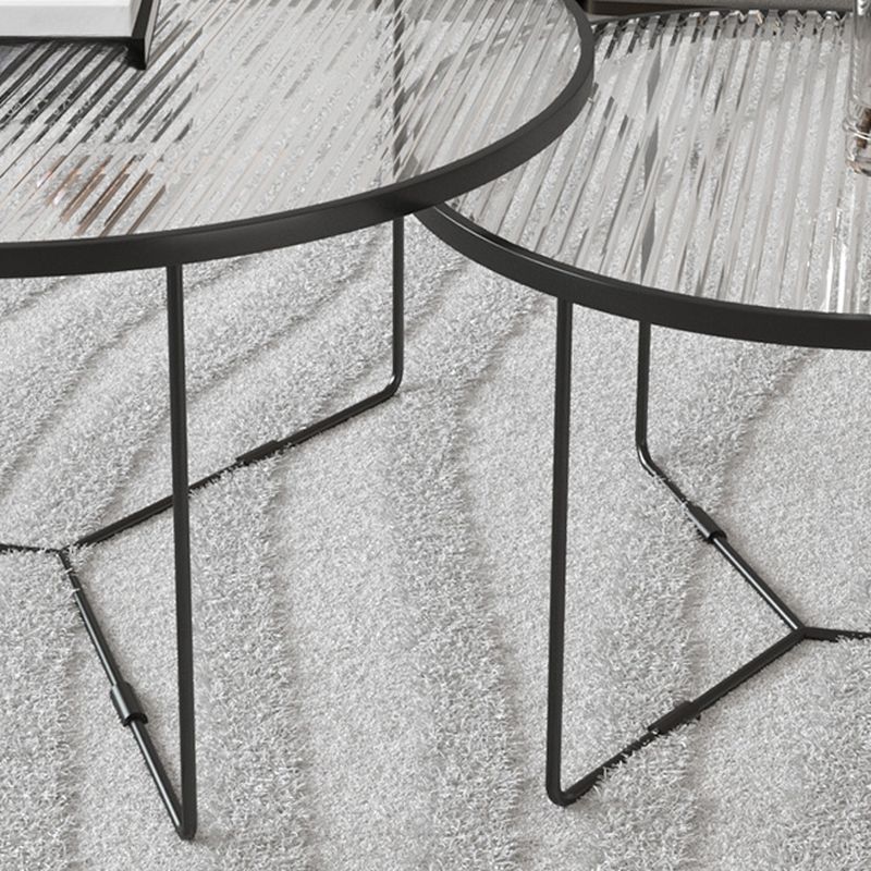Haniya Fluted Glass Top Coffee Table for Living Room