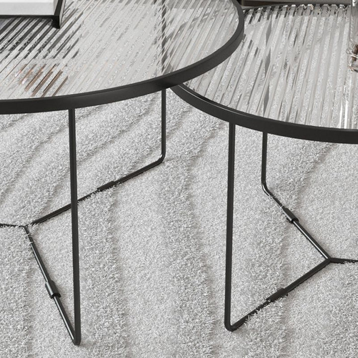 Haniya Fluted Glass Top Coffee Table for Living Room