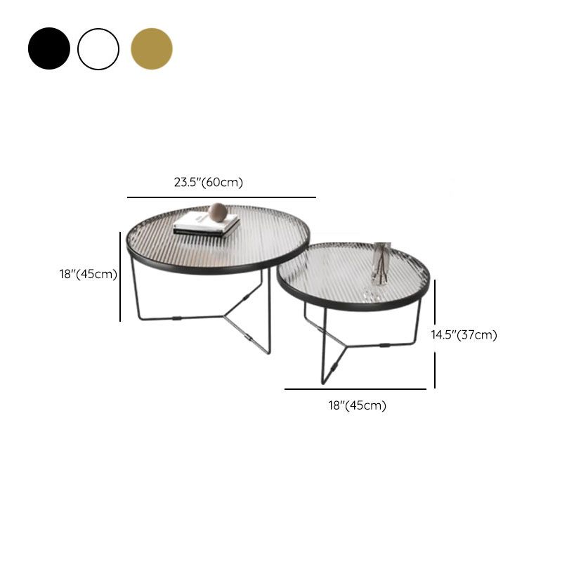 Haniya Fluted Glass Top Coffee Table for Living Room