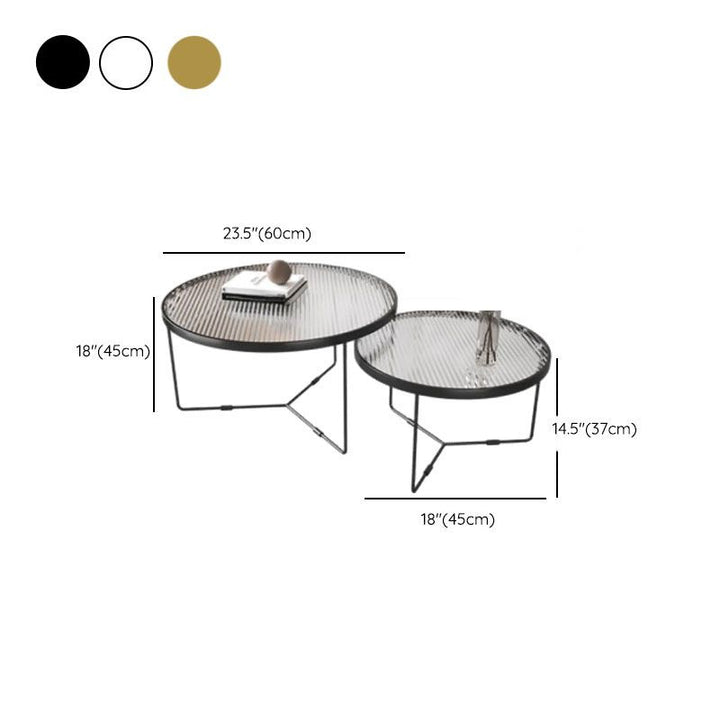 Haniya Fluted Glass Top Coffee Table for Living Room