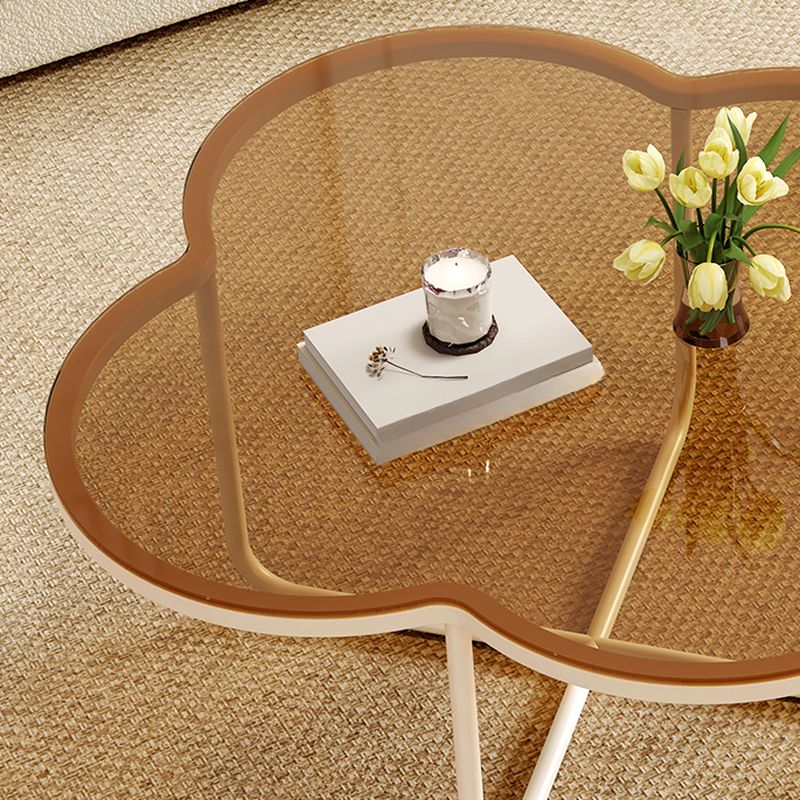 Ishita White Frame and Glass Top Coffee Table for Living Room