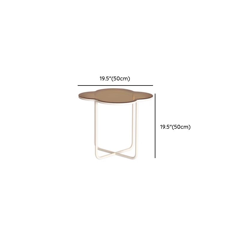 Ishita White Frame and Glass Top Coffee Table for Living Room
