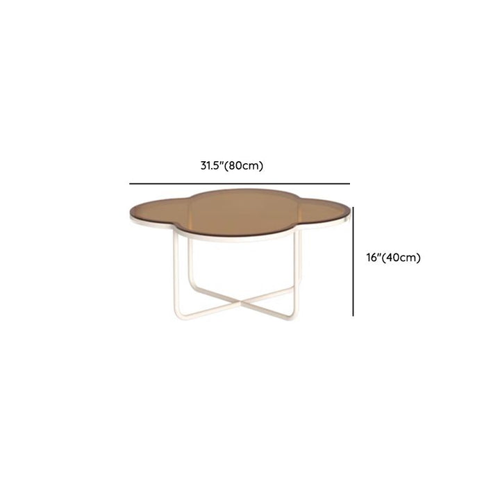 Ishita White Frame and Glass Top Coffee Table for Living Room