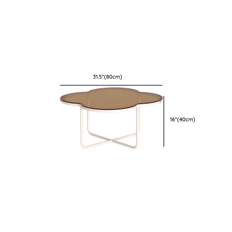Ishita White Frame and Glass Top Coffee Table for Living Room