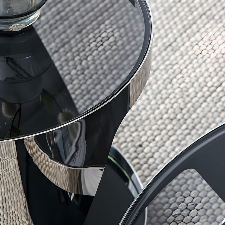Iyla Stainless Steel Frame Coffee Table with Glass Top