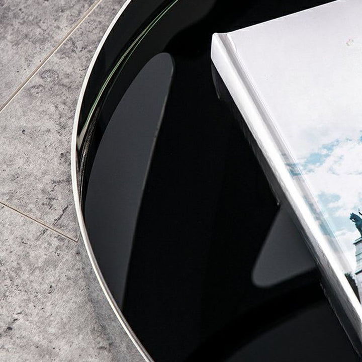 Iyla Stainless Steel Frame Coffee Table with Glass Top