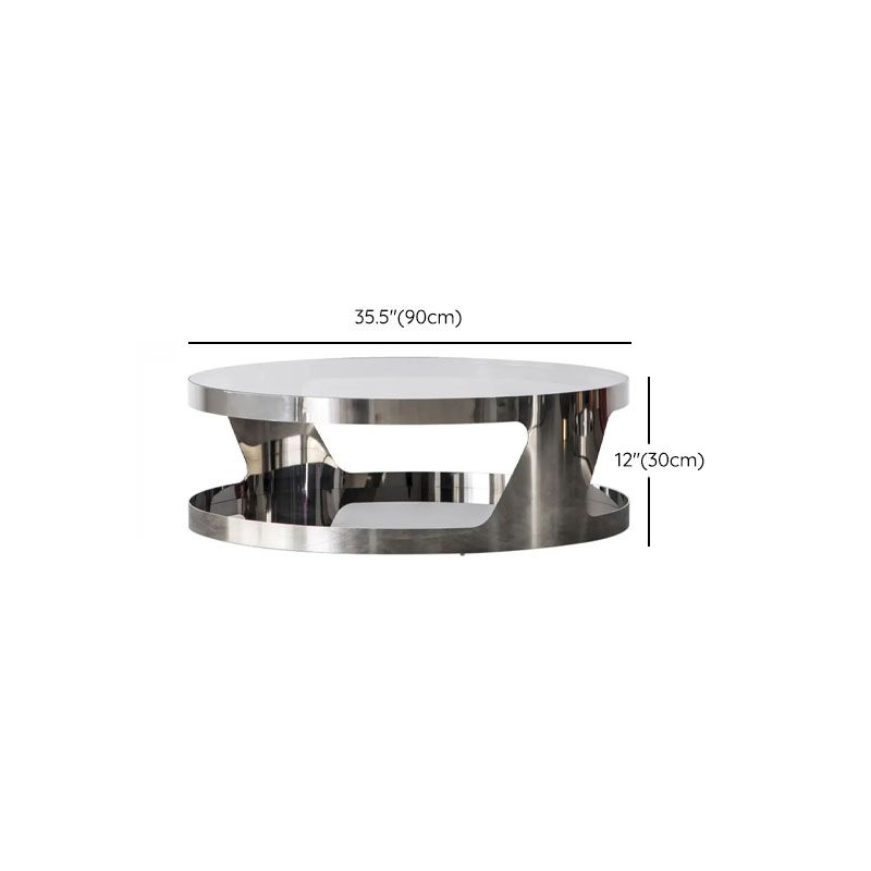 Iyla Stainless Steel Frame Coffee Table with Glass Top